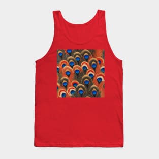 Peacock Feathers Pattern, Japanese Style Tank Top